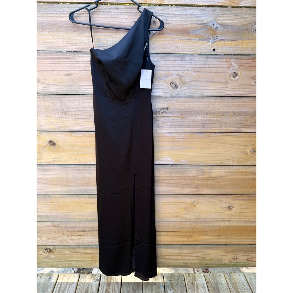 Birdy Grey Kira Matte Satin One Shoulder Maxi Dress Black XS BG169BK0001001 - Picture 12 of 12